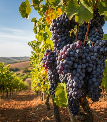 Primitivo Wein Trauben auf Weinrebe